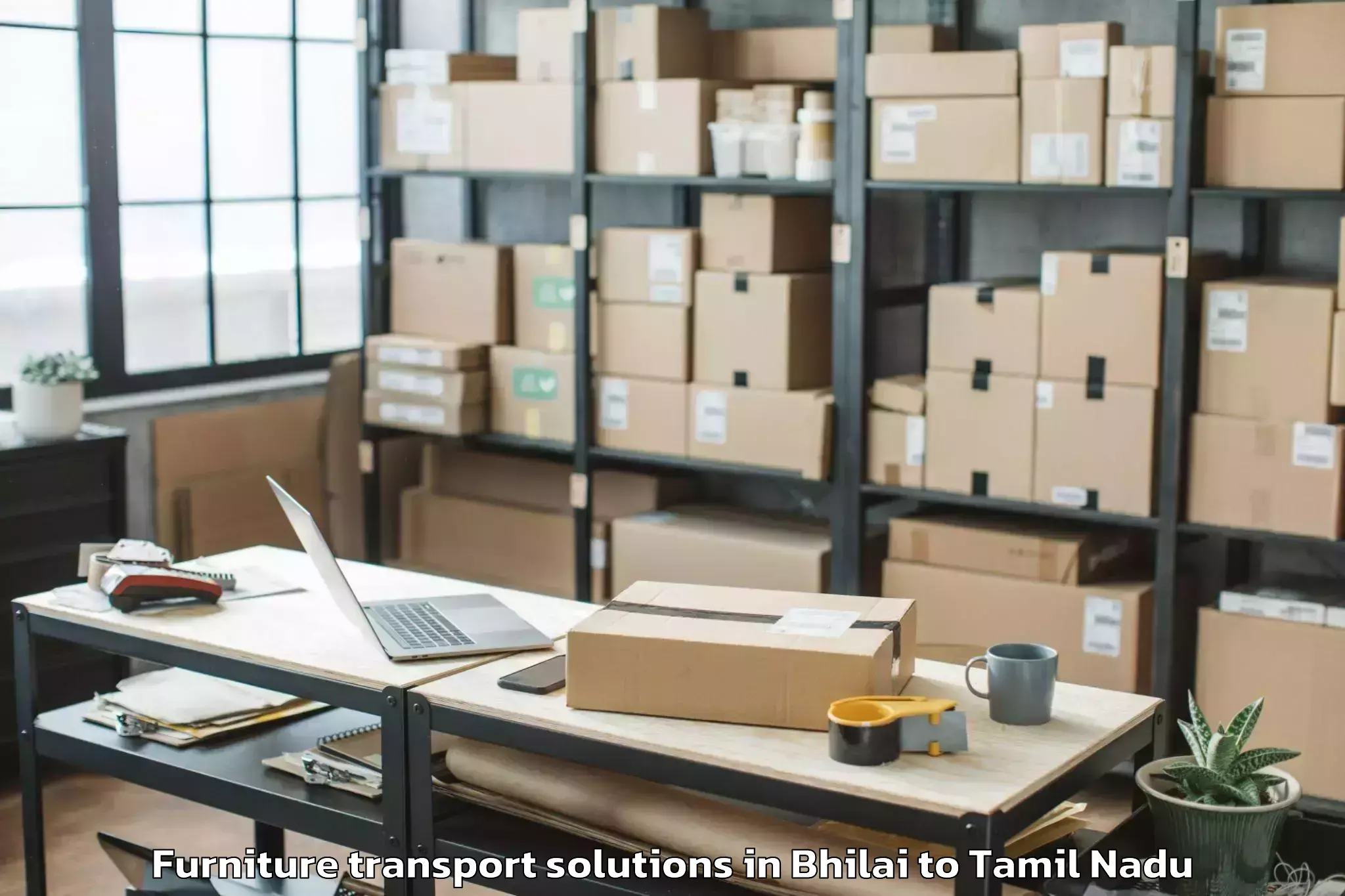 Expert Bhilai to Tiruturaipundi Furniture Transport Solutions